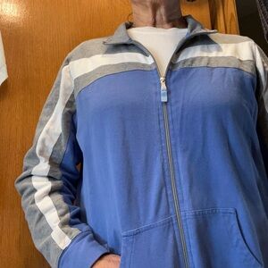 Active USA Blue and Gray Zip-Up Hoodie